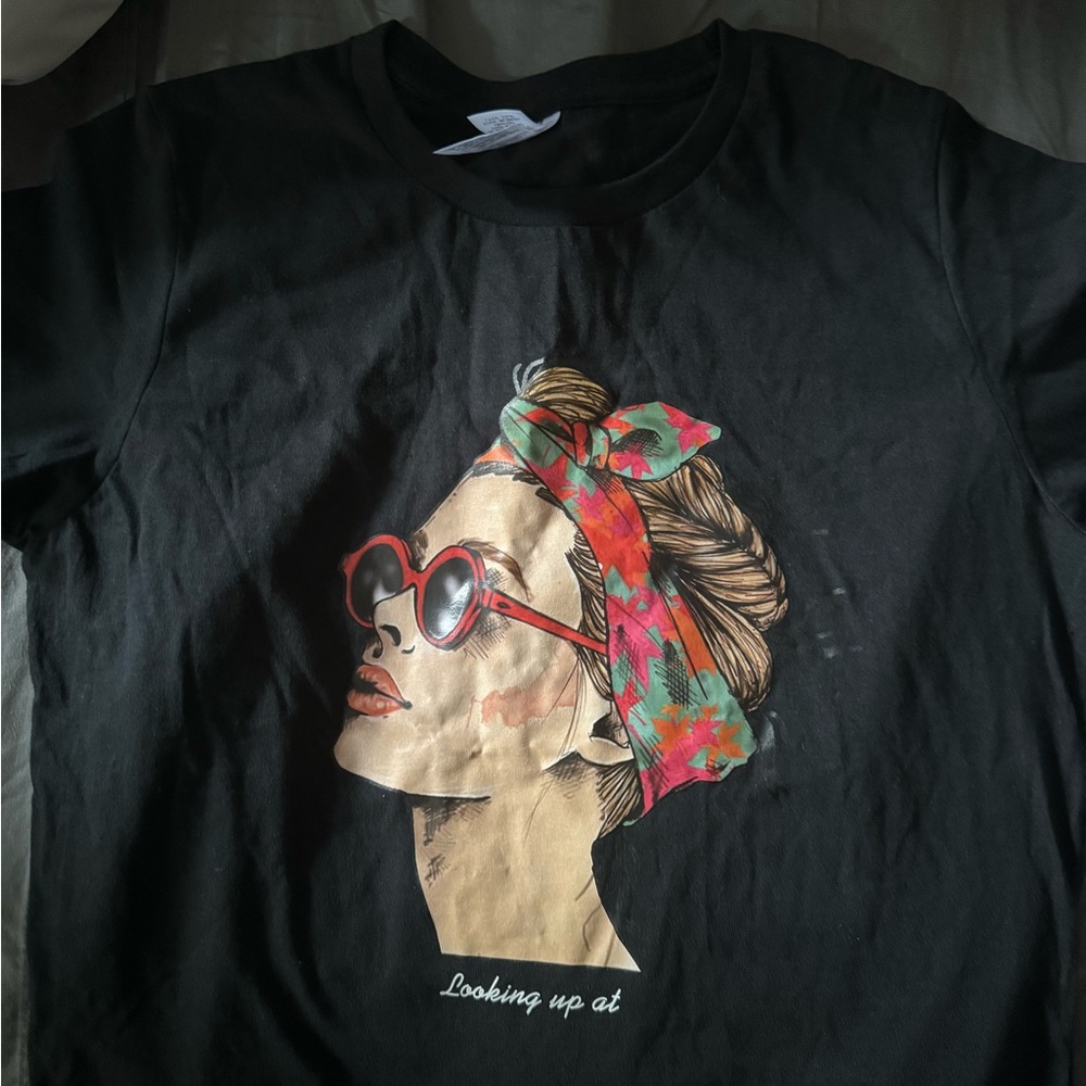 Black small cotton t-shirt never worn before no tags